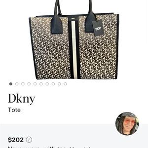 DKNY Monogram Black and Tan Tote